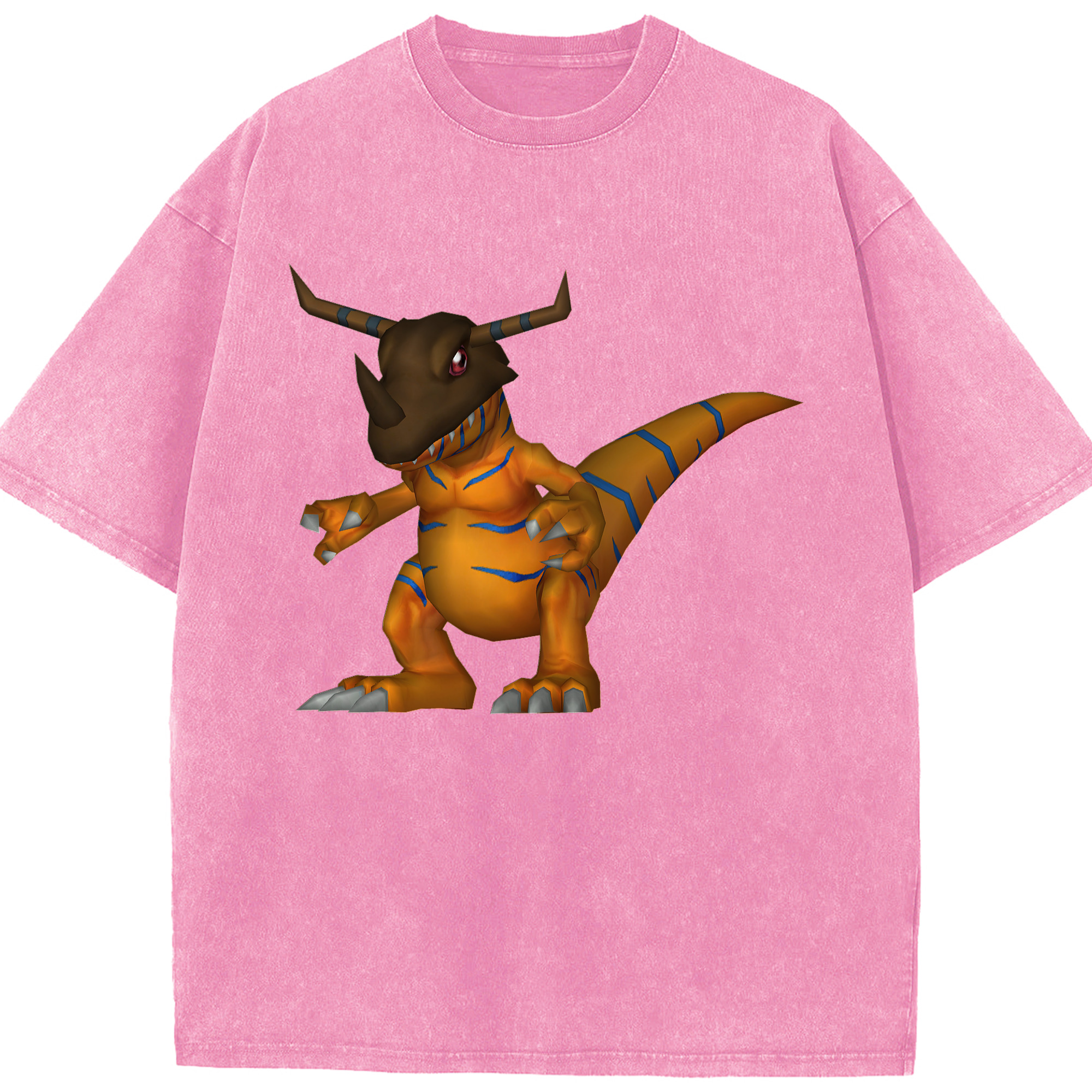 （画像用） Digimon デジタルモンスター/デジモン 綿100% ヴィンテージ風 半袖Tシャツ（フロントプリント）